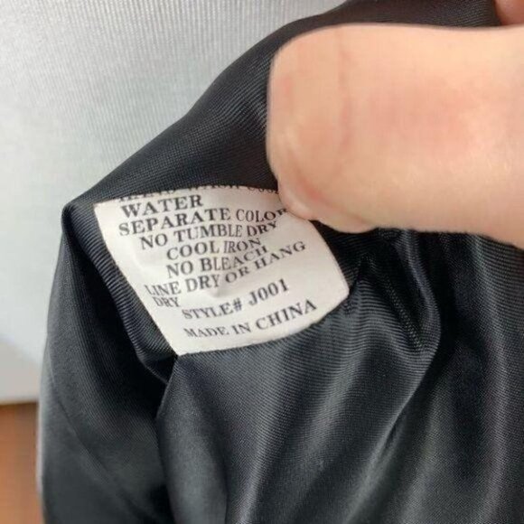 Bottom Shop blazer size L Black one button faux leather vegan tuxedo jacket - Picture 8 of 10